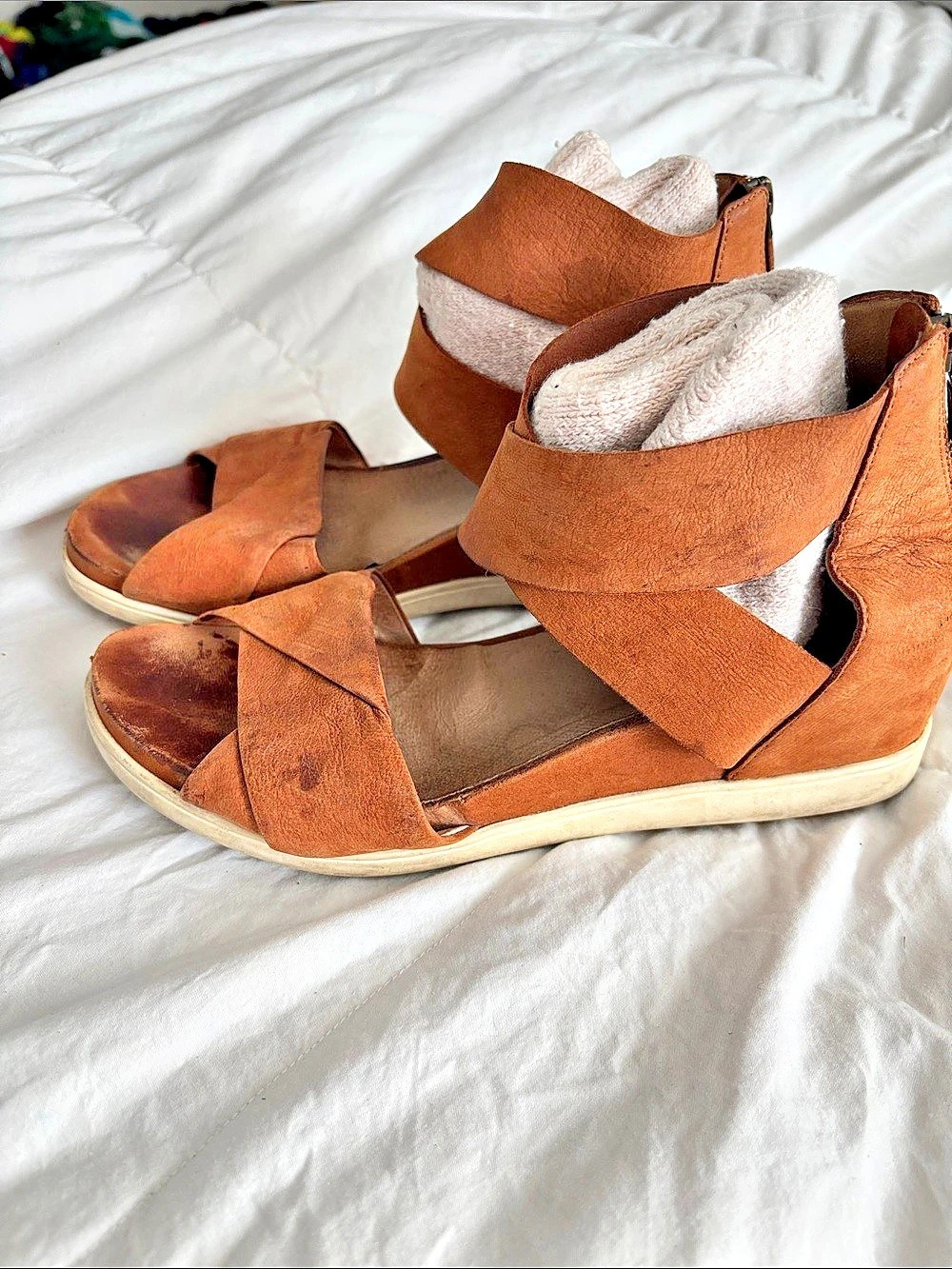 Eileen Fisher Sport Tumbled Leather Sneaker Sandal Brown US 8